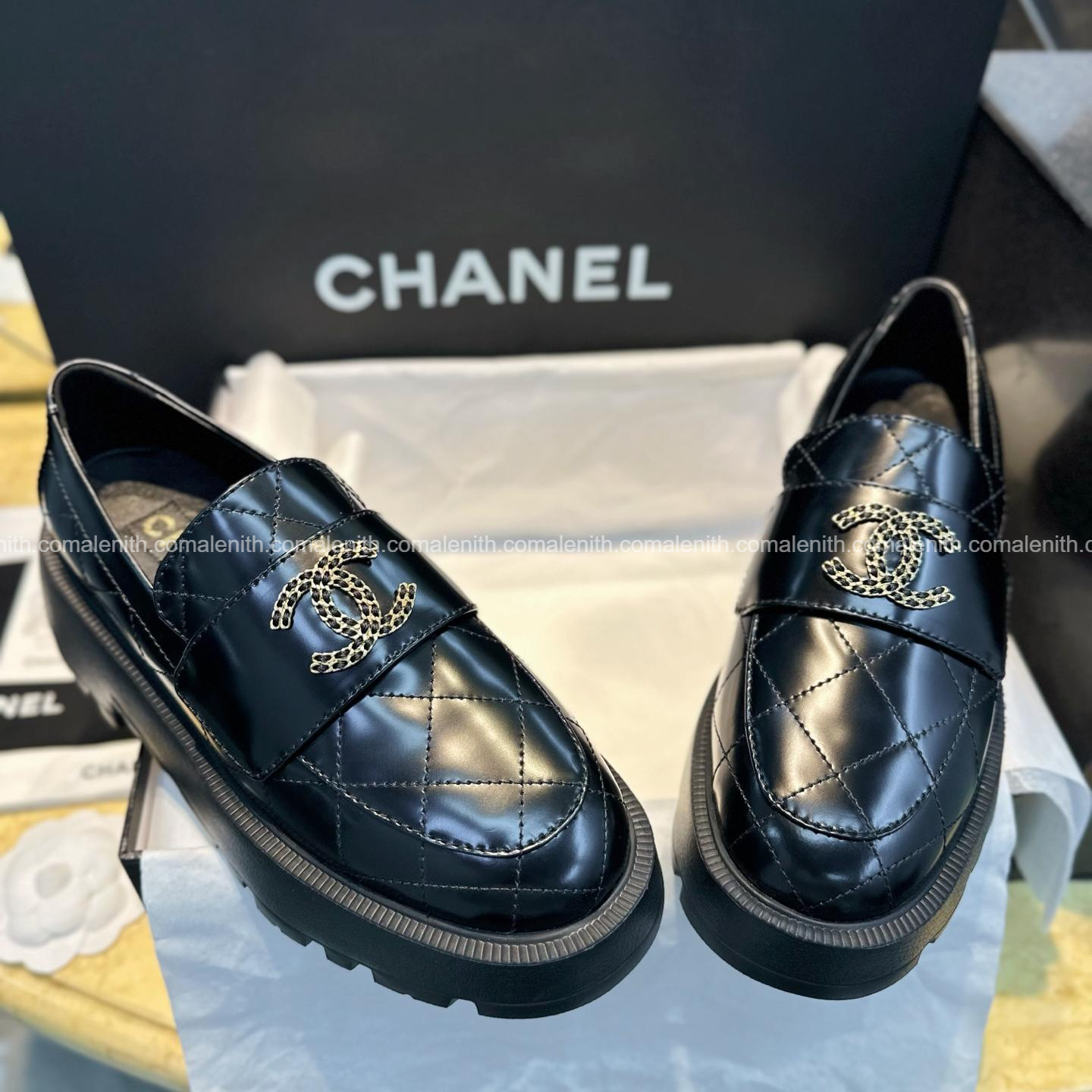 Chanel 24B Quilted Platform Loafers